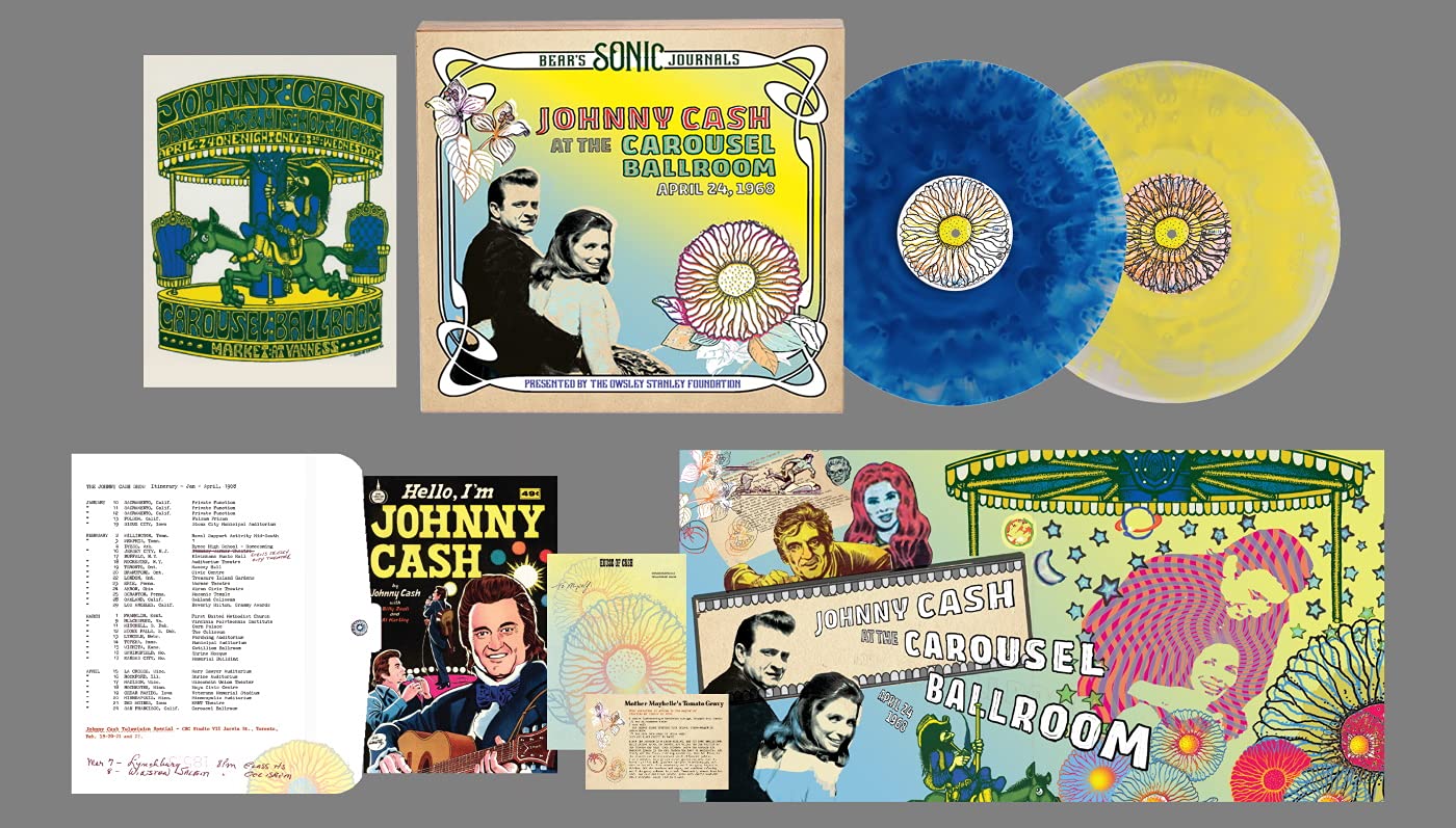Johnny Cash – Bear’s Sonic Journals: Johnny Cash, At the Carousel Ballroom, April 24, 1968 (Limited Edition Box Set) [2 LP] (Blue Clear Marbled & Yellow Clear Marbled Vinyl)